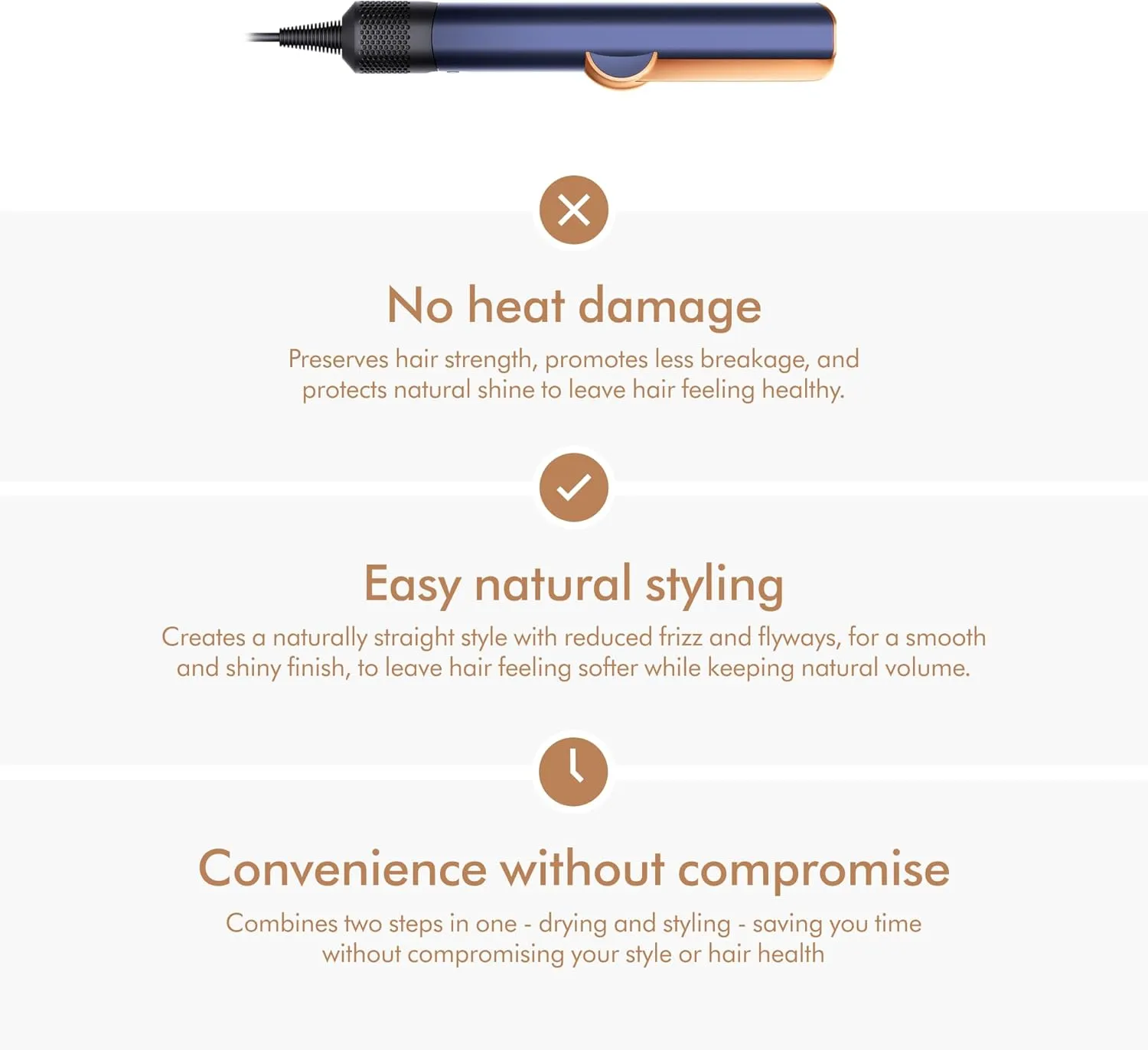 Dyson Airstrait™ straightener Blue/Copper